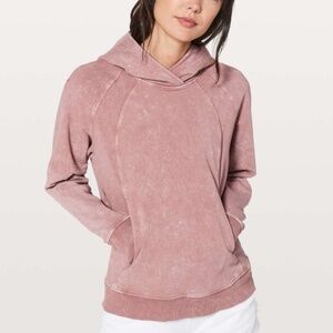 Lululemon - Washed Quicksand Mauve Pink Cotton Terry Hooded Scuba Pullover - 12